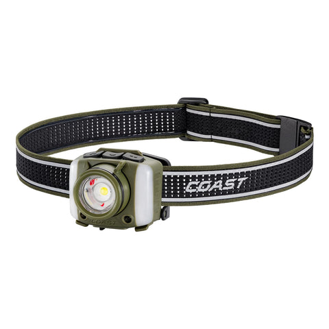 Coast FL95R 1250 Lumen Rechargeable Plus LED Headlamp Green Red Area Light Mode