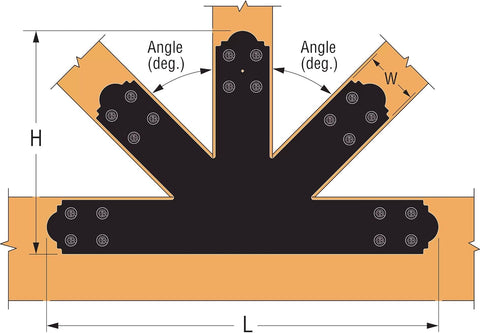 Simpson Strong-Tie AGPB91212 Outdoor Accents Mission Gable Plate 12:12 Pitch 2Pk