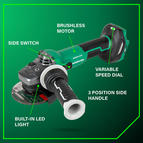 Metabo 36V Cordless Brushless 4-1/2" Variable Speed Angle Grinder G3612DVEQ6M