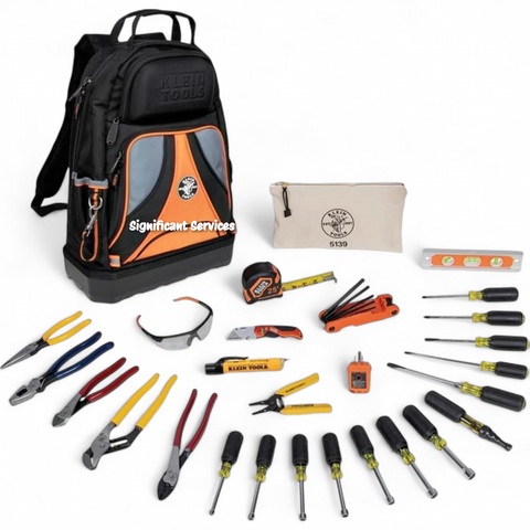 Klein 80028 Hand Tool Kit with Pliers Screwdrivers Nut Drivers Backpack & More
