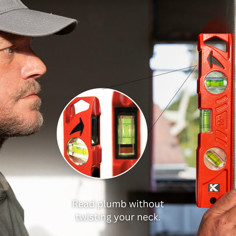 Kapro 923 Professional Cast Aluminum Torpedo Level Features DualView Plumb
