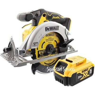 New DeWALT DCS565B 20V MAX 6-1/2" Brushless Cordless Circular Saw 5.0 Ah Battery