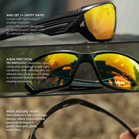 Edge Eyewear XDAP419 Dawson Aqua Precision Red Mirror Lenses
