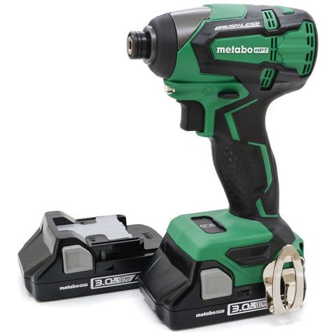 Metabo 18V WH18DBFL2 Li-Ion Brushless 1/4" Impact Driver 3.0 Ah Battery 2-Pack