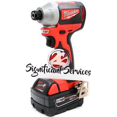 Milwaukee 2850-20 M18 18V Brushless Cordless 1/4" Impact Driver 5.0 Ah Battery