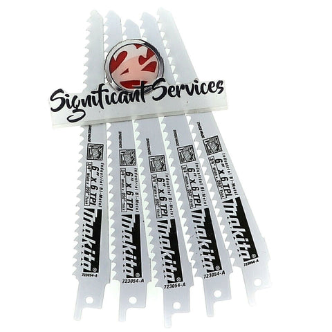 Makita 723058-A-5 6-Inch 6-TPI Wood Cutting Reciprocating Saw Blade