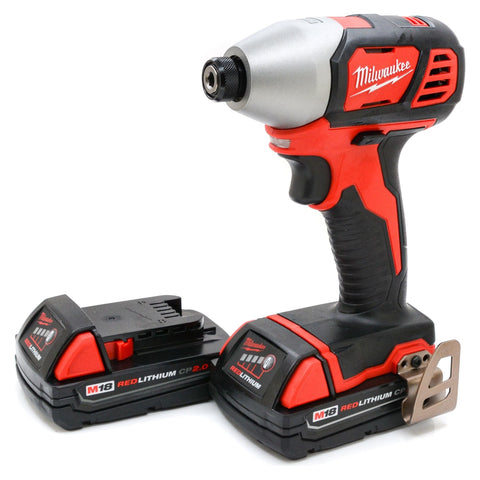 Milwaukee 2656-20 M18 1/4" Cordless Battery Hex Impact Driver 2.0 AH Batteries