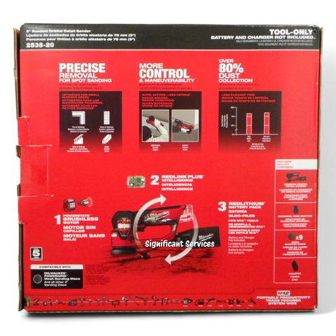 New Milwaukee M12 12V Fuel 3" Cordless Brushless Random Orbital Detail Sander