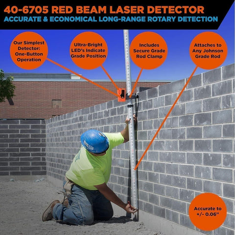 Johnson Level & Tool 40-6705 One-Sided Rotary Laser Detector w/Clamp