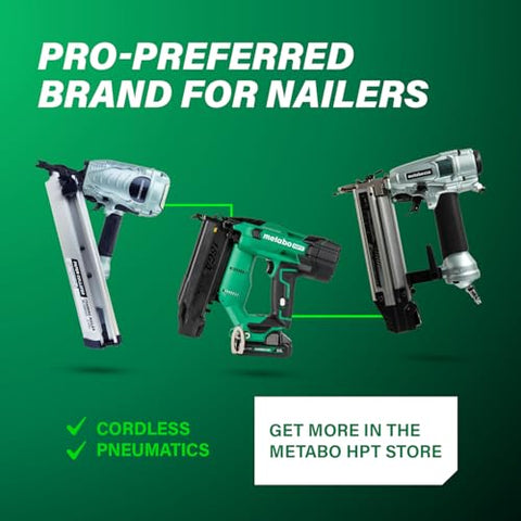 Metabo HPT N5024A2 Stapler Pneumatic Nailers Lathing 16 Gauge 1" Width 2" Length