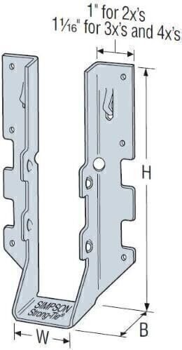 100 Pack Simpson Strong Tie LUS210Z 2x10 Light Double Shear Joist Hanger...