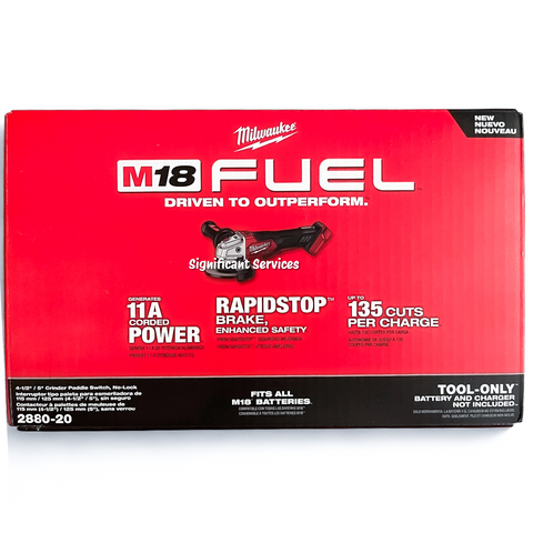 Milwaukee 2889-20 M18 4-1/2" - 5" Variable Speed Braking Grinder Tool Only