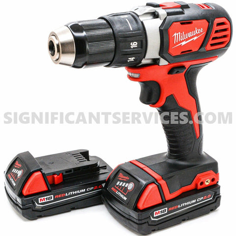 Milwaukee M18 2607-20 Cordless 1/2" Compact Hammer Drill Driver 2.0 Ah Batteries