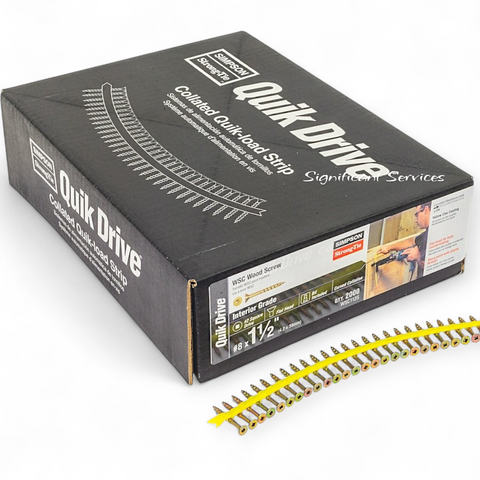 QuikDrive WSC112S #8 x 1-1/2 in Wood to Wood Screw 2000ct Strip Collated