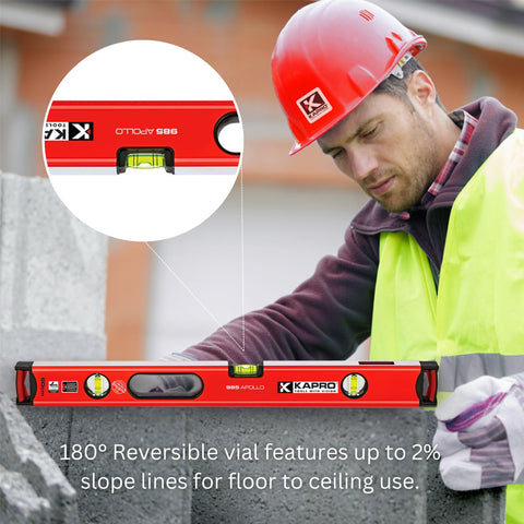 Kapro 98541X Apollo HeavyDuty Professional Box Level Features Magnified 36 Inch
