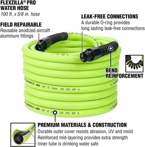 Flexzilla HFZWP5100-E Pro Water Hose 5/8 in 100 ft. Heavy Duty