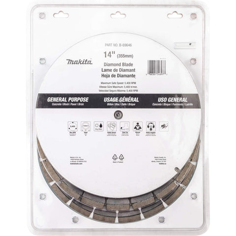 Makita B-69646 14" Diamond Blade, Segmented, General Purpose, Contractor 3/Pk