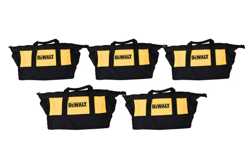 New DeWalt 11" Heavy Duty Contractor Tool Bag Carry Case 5 Pack