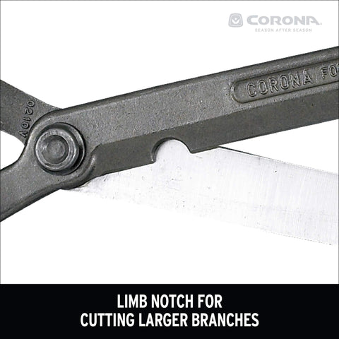 Corona HS 3911 Forged Hedge Shear 8-1/4" Wood Handle Limb Notch