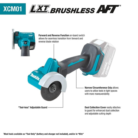 Makita XCM01Z 18V LXT® Lithium-Ion Brushless Cordless 3" Cut-Off Tool, Tool Only