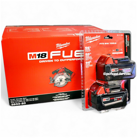 Milwaukee 2833-20 M18 18V FUEL 6-1/2" Cordless Circular Saw 5.0 AH Batteries
