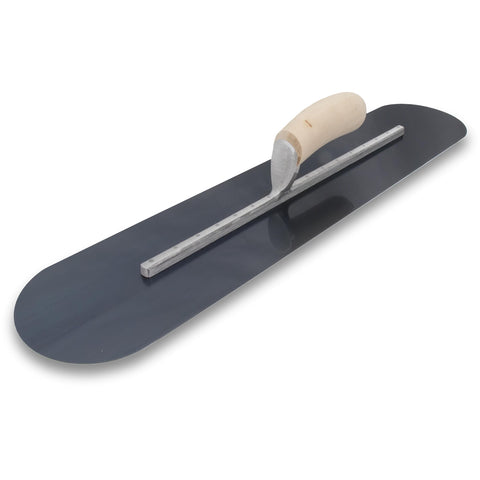 MARSHALLTOWN MXS205BR Fully Rounded Concrete Finishing Trowel, Blue Steel Blade, Wood Handle, 20 x 5, Made in The USA
