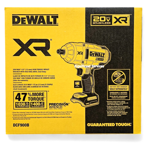 DeWALT DCF900 20V Max Brushless XR 1/2" High Torque Impact Wrench Hog Ring Anvil