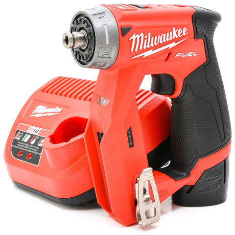 Milwaukee 2505-20 12V M12 FUEL 2.0 Ah Brushless Cordless Li-Ion Installation 4-in-1 Drill Driver Kit