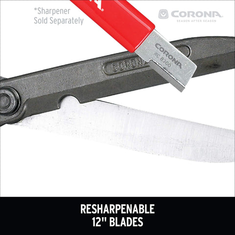 Corona HS 3911 Forged Hedge Shear 8-1/4" Wood Handle Limb Notch