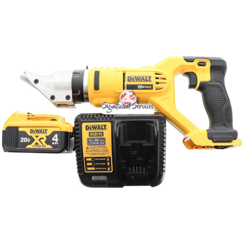 DeWALT DCS491B 20V 18-Gauge 0-2300-Spm Swivel Metal Shears 4.0 Ah Battery Kit