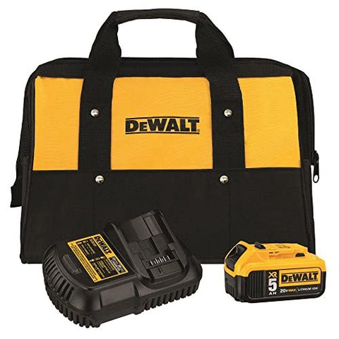 Dewalt Max Battery And Charger Kit With Bag Dcb205 20V