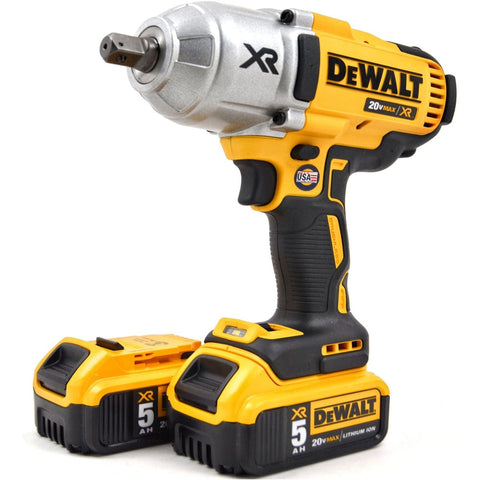 DeWALT DCF899 20V XR Brushless 1/2" Detent Impact Wrench 5.0 Ah DCB205 Batteries