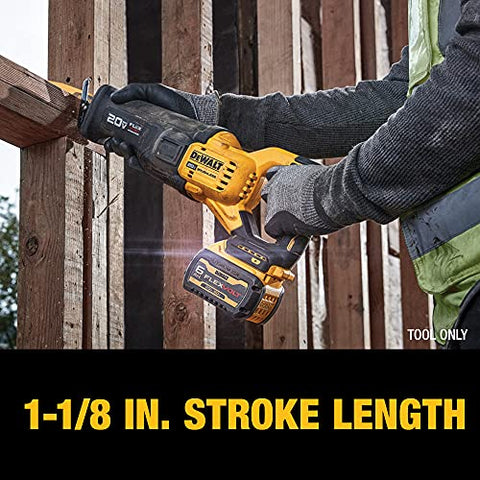 DEWALT FLEXVOLT 20V MAX* Reciprocating Saw, Cordless, Tool Only (DCS386B)