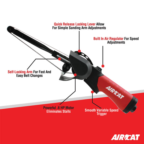 AIRCAT 6325 1/2" x 18" Belt Sander 18,000 RPM, .6 HP Non-Stall Motor
