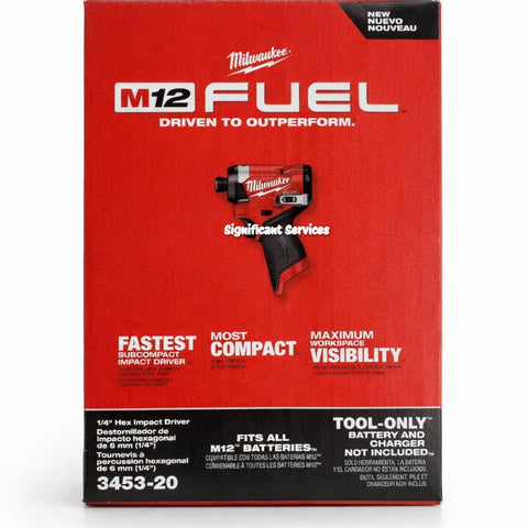 Milwaukee 3453-20 M12 FUEL 1/4" Hex Brushless Cordless Impact Driver 12V 4-Mode