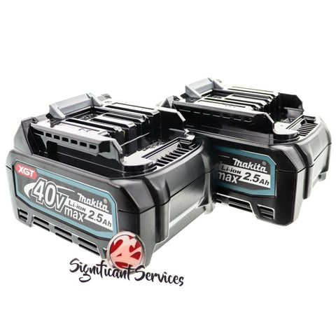 2 Makita BL4025 XGT 40V MAX 2.5 Ah Li-Ion Cordless Battery Pack Lithium-Ion New