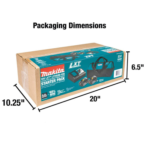 Makita BL1850BDC2X 18V LXT® Lithium-Ion Battery and Rapid Optimum Charger Starter Pack (5.0Ah)
