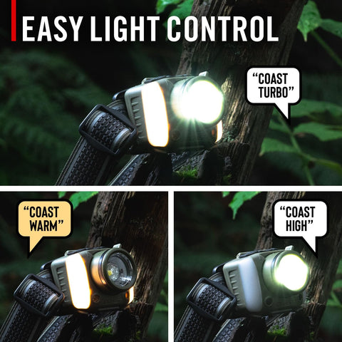 Coast FL97R LED Headlamp 1200 Lumen Pure Beam Spot Flood USB-C Voice Control