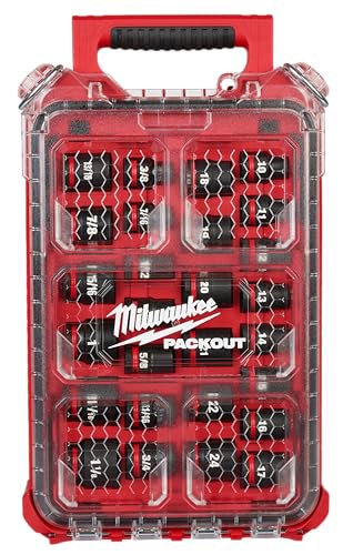 Milwaukee 49-66-6804 27PC SHOCKWAVE 1/2” Impact Duty Socket PACKOUT Metric & SAE