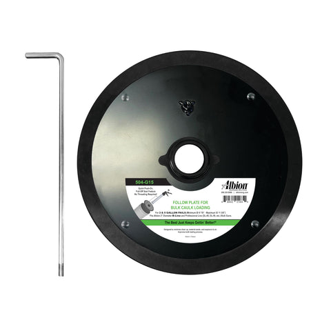 Albion Engineering 504-G16 Slip-on Follow Plate for 2 Gallon Pail No Threading