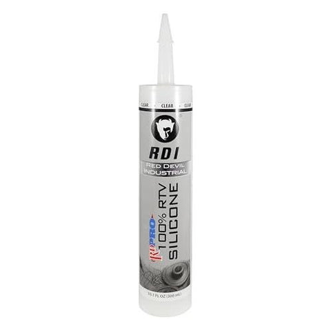 Red Devil 08260I RD PRO Industrial Grade RTV 100% Silicone Weather-Resistant Sealant, 10.1 oz. Tube, Clear, 1-Pack