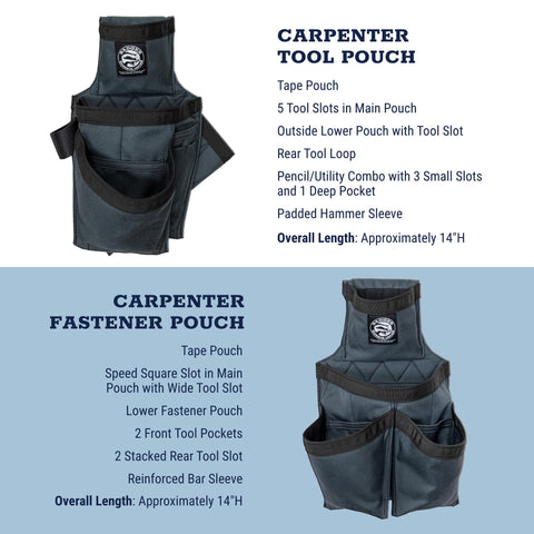 Occidental Leather Badger 461010 LG Gunmetal Grey Carpenter Set