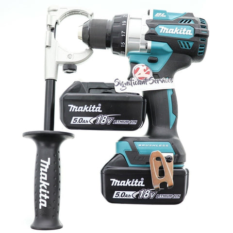 New Makita XPH14Z 18V Li‑Ion Brushless 1/2" Hammer Driver Drill 5.0 Ah Batteries