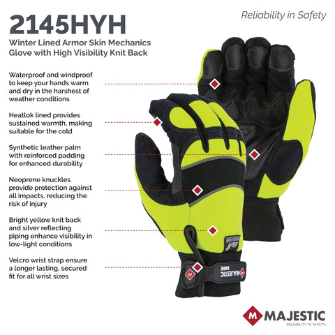 Majestic 2145 Winter Hawk Insulated Mechanic Work Gloves Large