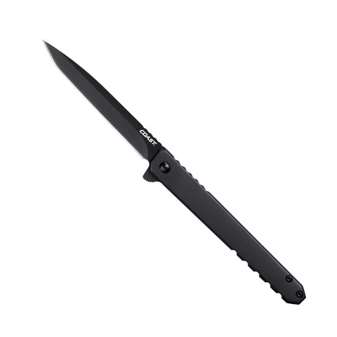 Coast 31117 LX520 Folding Pocket Knife Tanto Blade Frame Lock Black Stainless Steel EDC