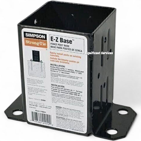 Simpson Strong-Tie FPBB44 E-Z Base Retrofit Post Base for 4x4 Black Powder-Coat, 8-Pack