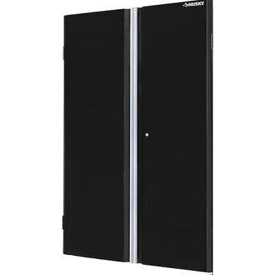 Husky DOORS ONLY 24-Gauge Steel Garage Cabinet Black 48 in W x 72 in H x 18 in D