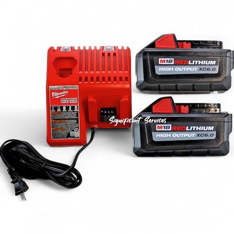 Milwauke M18 48-11-1865 M18 XC6.0 Li-Ion Battery Charger Starter Kit 48-59-1862S