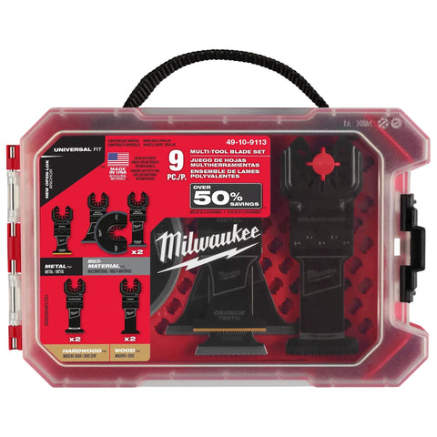 Milwaukee 49-10-9113 Open-LOK 9PC Multi-Tool Blade Kit Oscillating Tool Blades