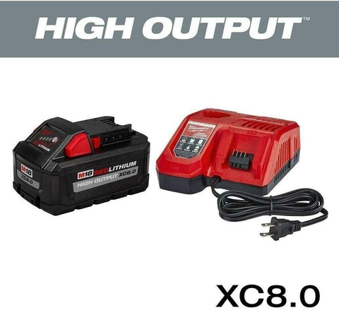 Milwaukee 48-59-1880 M18 REDLITHIUM HIGH OUTPUT XC 8 Ah Lithium-Ion Battery...
